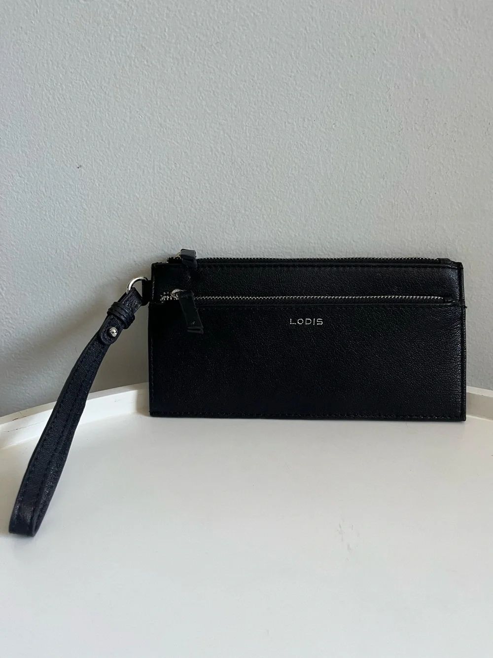 Lodis Genuine Leather Black Kacie Wristlet Wallet